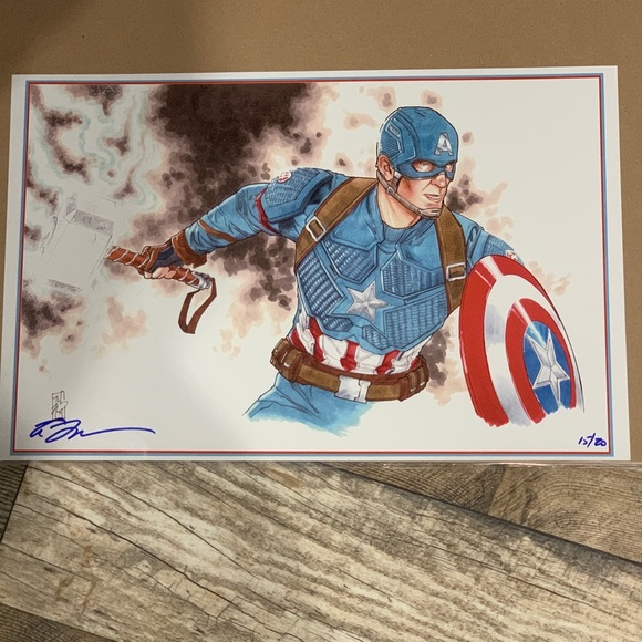 Tom Hodges Captain America Endgame - Marvel Comics Signed 11" x 17 W/COA - Picture 2 of 4